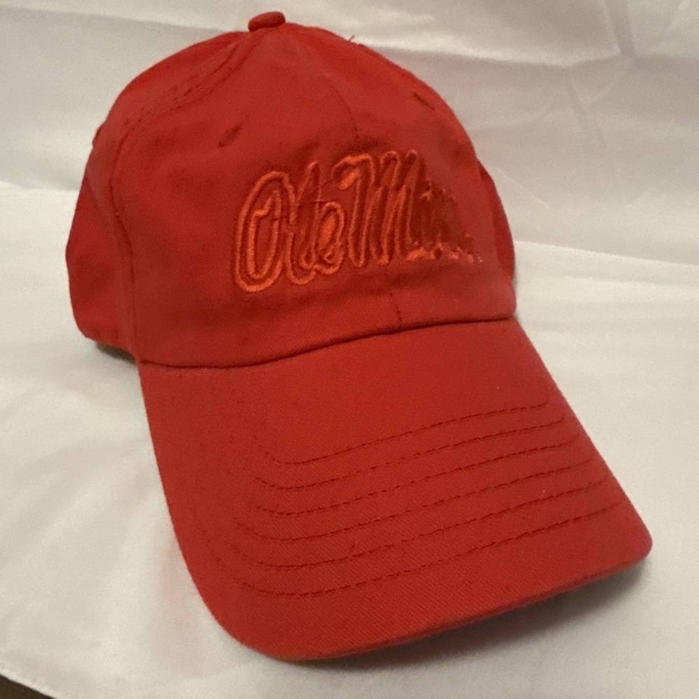 Ole Miss Rebels NCAA Baseball Cap Red Tonal Embroidered Cotton Dad Hat